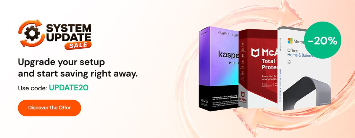 System update 20 percent off